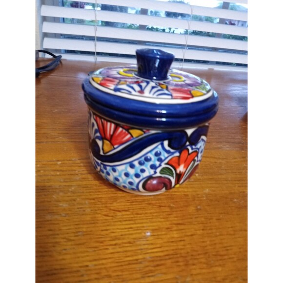 Serving Set~Chips & Dip/Appetizers/Toppings~Floral~Made In Mexico~Lead Free - Picture 9 of 14